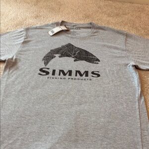 Simms Fishing Products Gray Logo T-Shirt new with tags